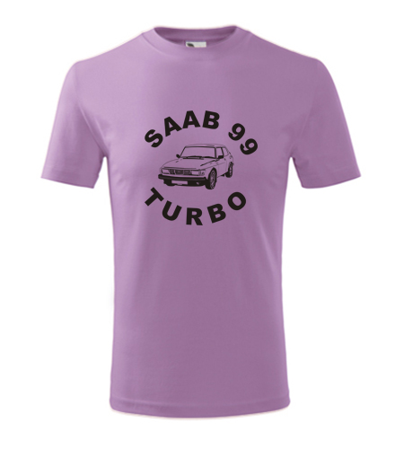 Fialové dětské tričko Saab 99 Turbo