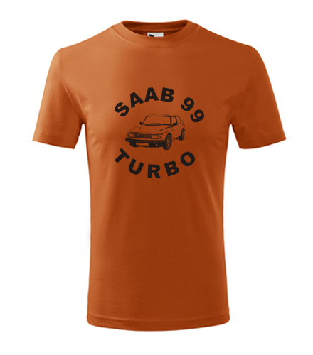Oranžové dětské tričko Saab 99 Turbo