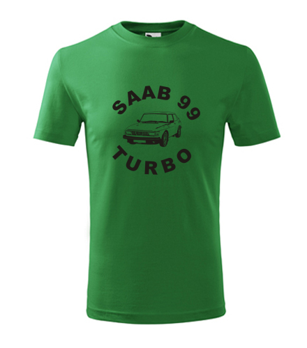 Zelené dětské tričko Saab 99 Turbo