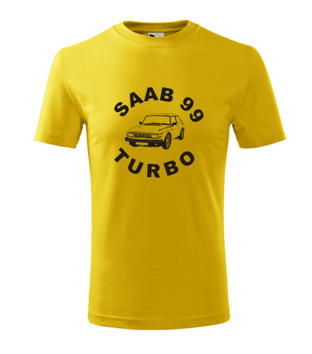 Žluté dětské tričko Saab 99 Turbo