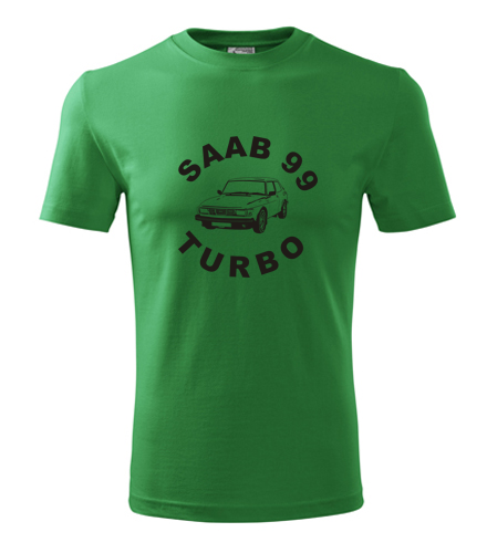 Zelené tričko Saab 99 Turbo