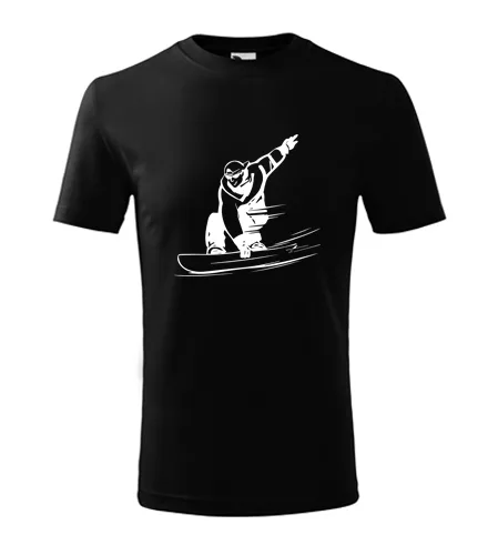 Černé dětské tričko snowboardista