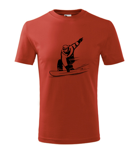 Červené dětské tričko snowboardista