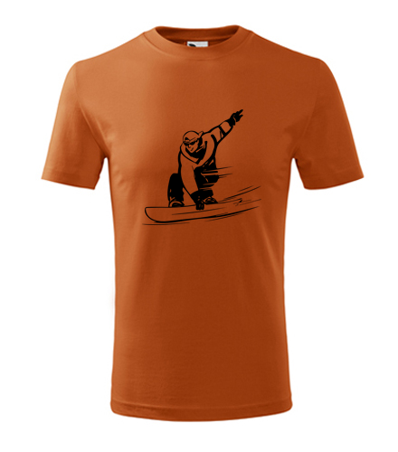 Oranžové dětské tričko snowboardista