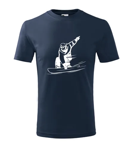 Tmavě modré dětské tričko snowboardista