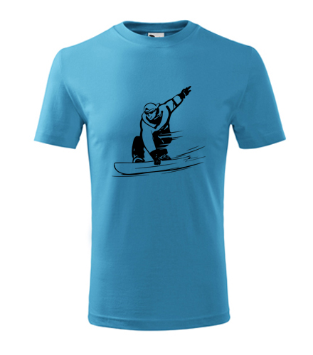 Tyrkysové dětské tričko snowboardista