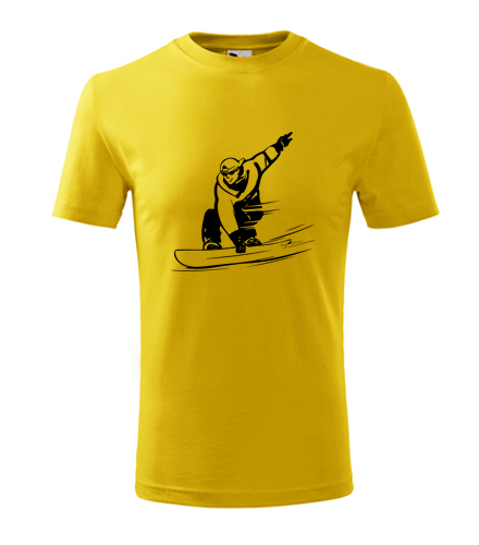 Žluté dětské tričko snowboardista