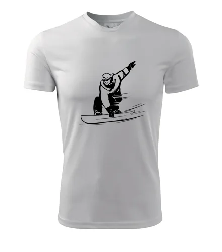 Bílé tričko snowboardista