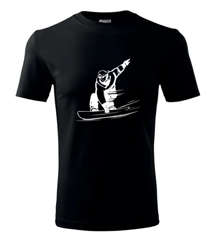 Černé tričko snowboardista
