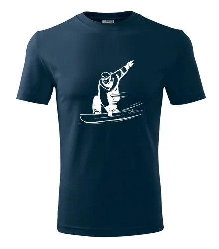 Tmavě modré tričko snowboardista