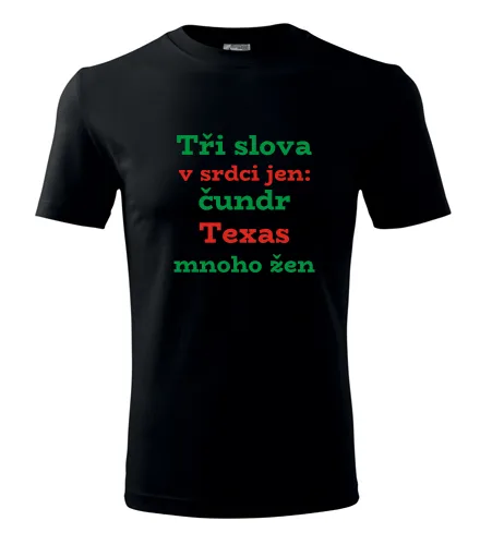 Černé tričko Tři slova v srdci jen