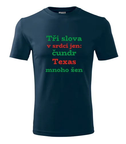 Tmavě modré tričko Tři slova v srdci jen