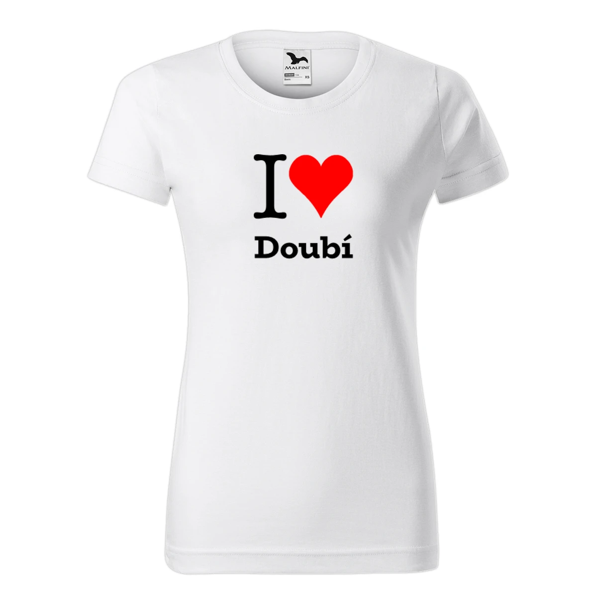 Bílé dámské tričko I love Doubí