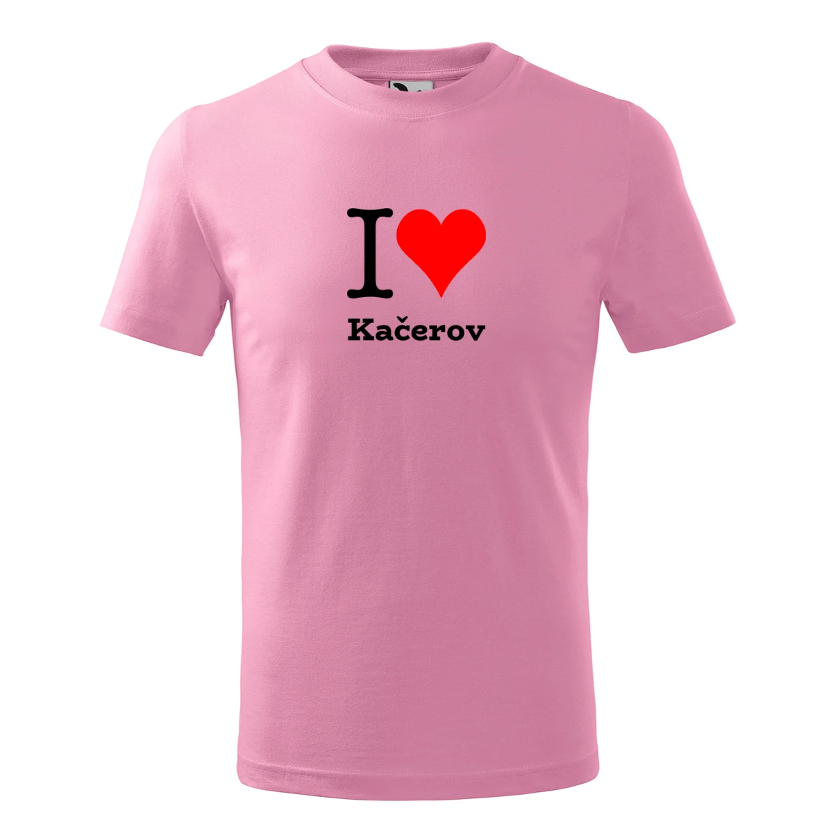 Růžové dětské tričko I love Kačerov