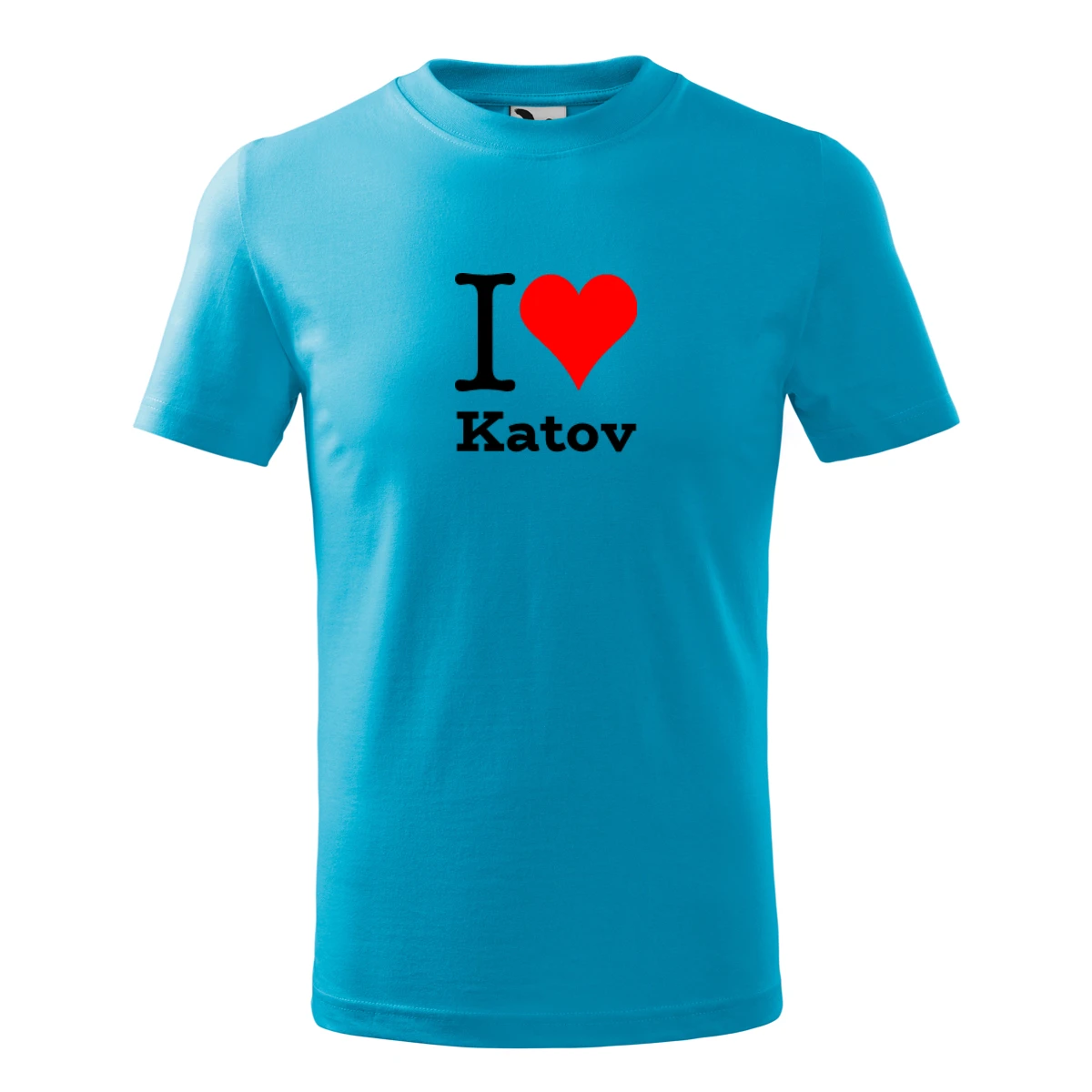Tyrkysové dětské tričko I love Katov
