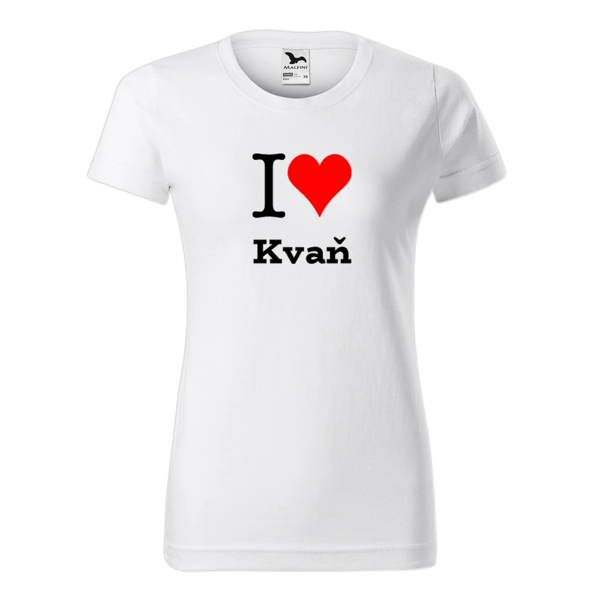 Bílé dámské tričko I love Kvaň