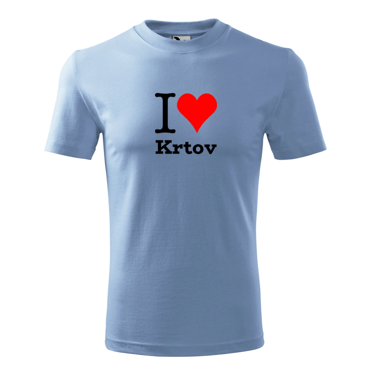 Světle modré dětské tričko I love Krtov