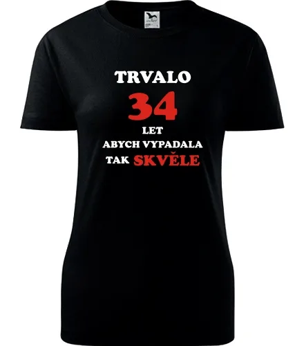 Černé dámské tričko trvalo 34 let