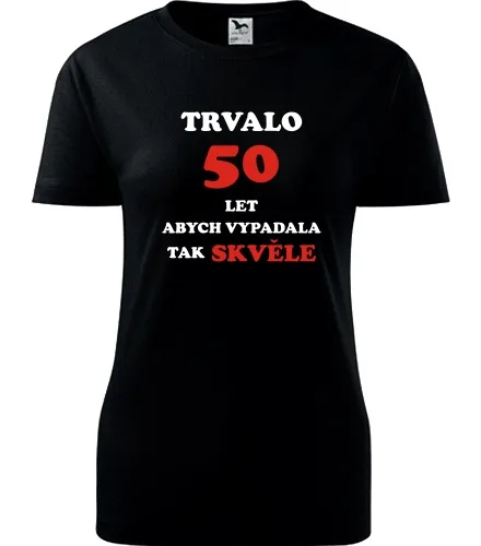 Černé dámské tričko trvalo 50 let