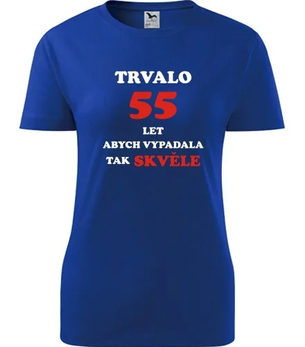 Modré dámské tričko trvalo 55 let