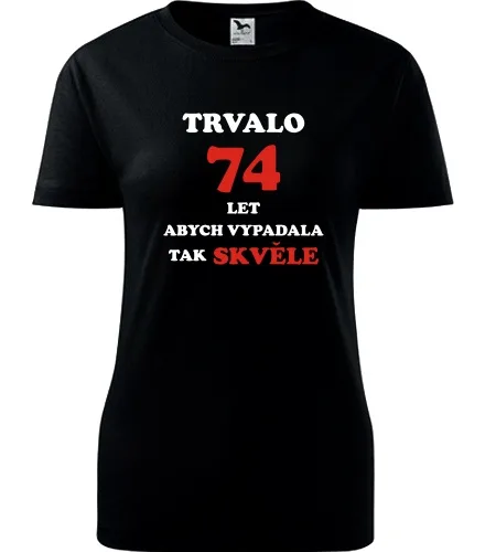 Černé dámské tričko trvalo 74 let