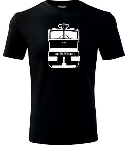 Černé tričko s lokomotivou Brejlovec 750.308
