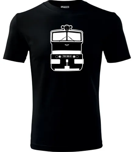 Černé tričko s lokomotivou Brejlovec 750.308