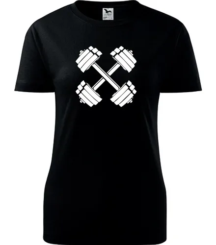 Černé dámské tričko s činkami