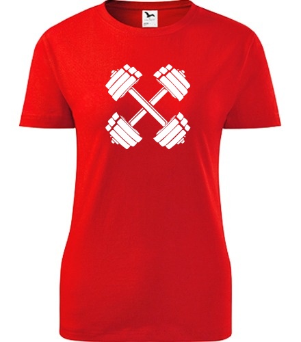 Červené dámské tričko s činkami