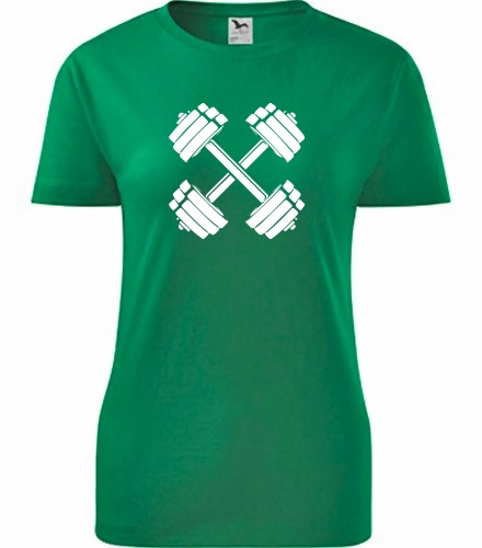 Zelené dámské tričko s činkami