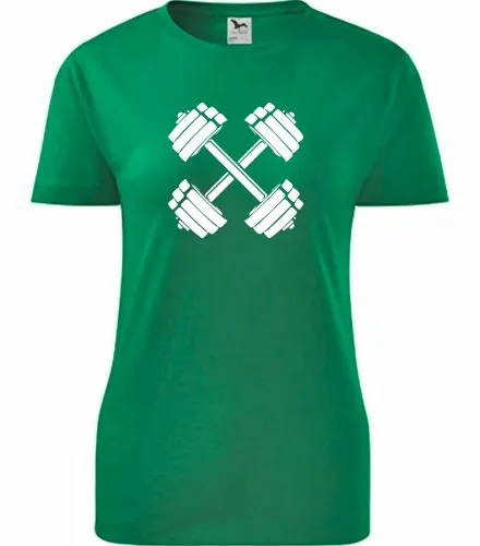 Zelené dámské tričko s činkami