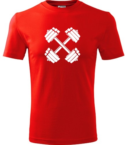 Červené tričko s činkami