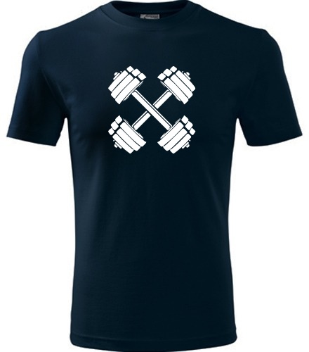 Tmavě modré tričko s činkami