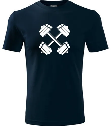 Tmavě modré tričko s činkami