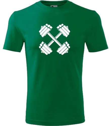 Zelené tričko s činkami