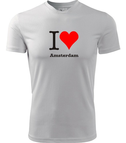 Bílé tričko I love Amsterdam