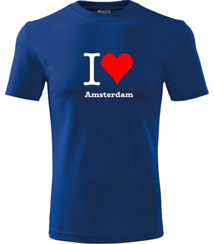 Modré tričko I love Amsterdam