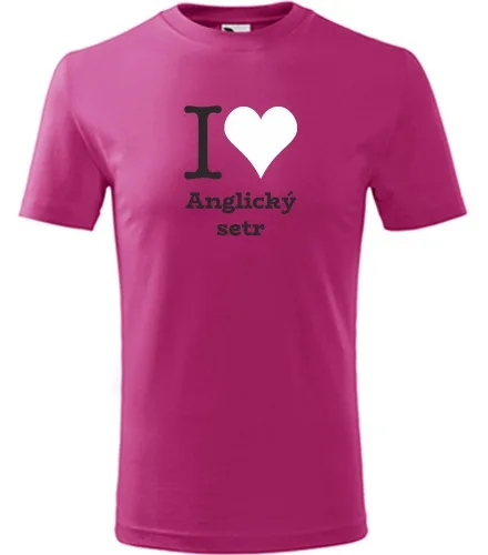 Purpurové dětské tričko I love Anglický setr