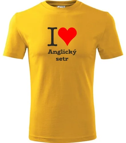 Žluté dětské tričko I love Anglický setr