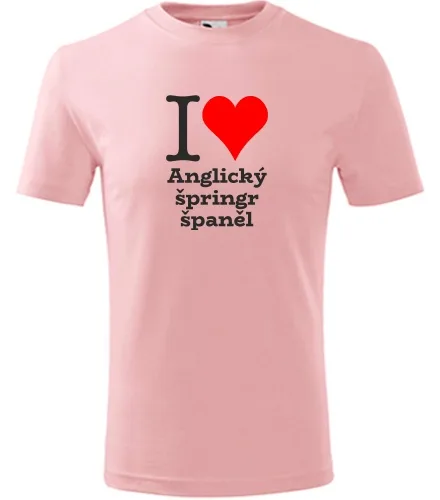 Růžové dětské tričko I love Anglický špringr španěl