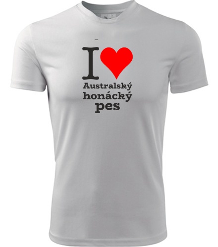 Bílé dětské tričko I love Australský honácký pes