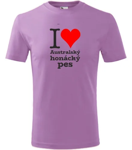 Fialové dětské tričko I love Australský honácký pes