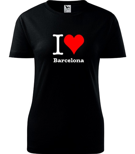 Černé dámské tričko I love Barcelona