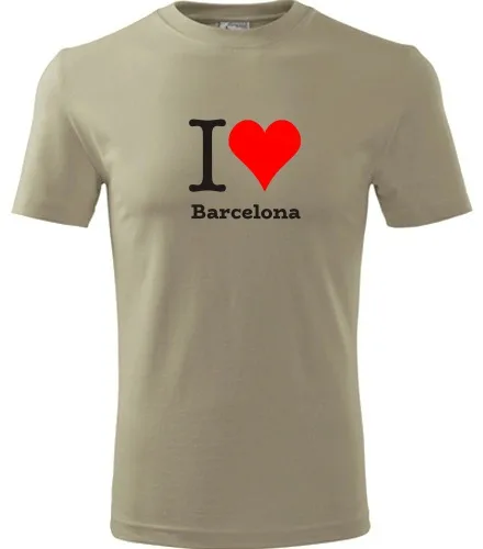 Khaki tričko I love Barcelona