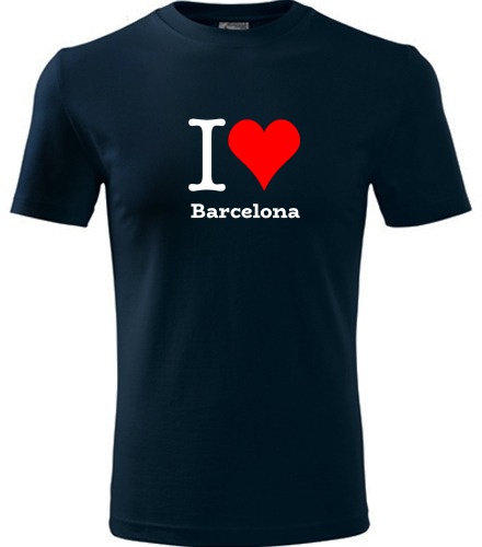 Tmavě modré tričko I love Barcelona