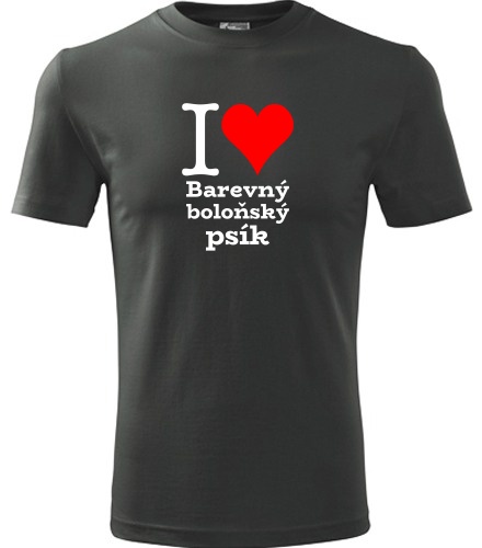 Grafitové tričko I love Barevný boloňský psík