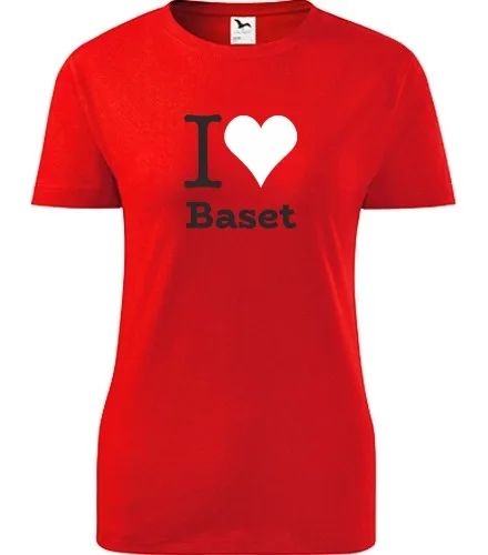 Červené dámské tričko I love Baset
