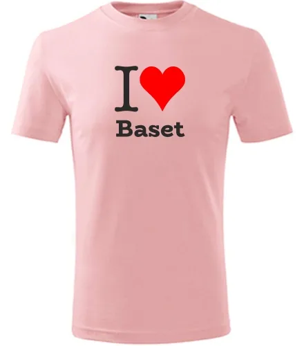Růžové dětské tričko I love Baset