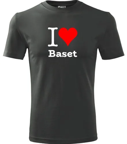 Grafitové tričko I love Baset