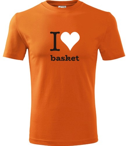 Oranžové tričko I love basket